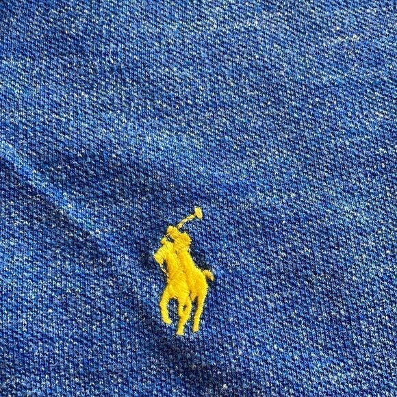 POLO RALPH LAUREN M Blue/Yellow Unisex Polo Shirt - Picture 5 of 10